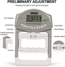 Load image into Gallery viewer, Handeful Digital Hand Dynamometer Grip Strength Measurement Meter Auto Capturing Electronic Hand Grip Power 198Lbs / 90Kgs