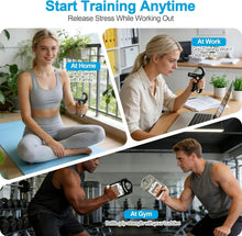 Load image into Gallery viewer, Multi-scenario hand grip training set infographic showing use at home, work, and gym, featuring an adjustable hand gripper and electronic dynamometer for anytime grip strength training and stress relief, suitable for daily fitness, office breaks, and gym workouts.
